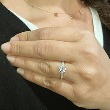 Load image into Gallery viewer, 14K Solid White Gold Round Cut Simulated Diamond Engagement Ring Bridal, Wedding 1.45ctw