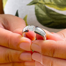 Load image into Gallery viewer, 14k Solid and Heavy White Gold Round Cut SEMI Tension Set Simulated Diamond Engagement Ring Bridal Wedding Anniversary 1.00ct