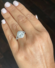 Load image into Gallery viewer, IGI Certified 14k Solid White Gold Oval and Round Cut Diamond Engagement Ring Double Halo Split Shank Design 2.30ctw F-VS2