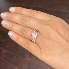 Load image into Gallery viewer, 1.50 Carat Princess Cut Simulated Diamond Engagement Ring And Band Bridal Set Wedding Halo 14k Solid Yellow Gold