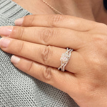 Load image into Gallery viewer, 1.50 Carat Princess Cut Simulated Diamond Engagement Ring And Band Bridal Set Wedding Halo 14k Solid Yellow Gold