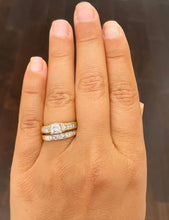 Load image into Gallery viewer, IGI Certified 14K Solid and Heavy Yellow Gold Princess and Round Cut Diamond Engagement Ring and Band 2.70ctw F-VS2