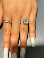 Load image into Gallery viewer, 14k Solid Rose Gold Cushion Cut Moissanite and Natural Diamond Engagement Ring Halo, Bridal, Wedding 5.40ctw