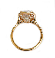 Load image into Gallery viewer, 14k Solid Rose Gold Cushion Cut Moissanite and Natural Diamond Engagement Ring Halo, Bridal, Wedding 5.40ctw