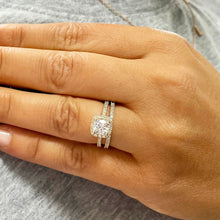 Load image into Gallery viewer, 14K Solid Yellow Gold Cushion And Round Cut Simulated Diamond Engagement Ring And Band Bridal Set Halo 2.30ctw