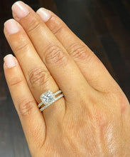 Load image into Gallery viewer, 14K Solid Yellow Gold Cushion Cut Moissanite and Round Cut Natural Diamond Engagement Ring And Band Bridal Halo 2.30ctw