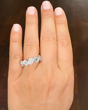 Load image into Gallery viewer, 14k solid white gold Round, Emerald, Princess, Oval Cut Moissanite And Natural diamonds band anniversary Wedding, Anniversary, 2.40ctw