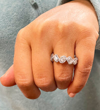 Load image into Gallery viewer, 14k solid white gold Round, Emerald, Princess, Oval Cut Moissanite And Natural diamonds band anniversary Wedding, Anniversary, 2.40ctw