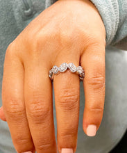 Load image into Gallery viewer, 14k solid white gold Round, Emerald, Princess, Oval Cut Moissanite And Natural diamonds band anniversary Wedding, Anniversary, 2.40ctw