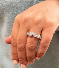 Load image into Gallery viewer, 14k solid white gold Round, Emerald, Princess, Oval Cut Moissanite And Natural diamonds band anniversary Wedding, Anniversary, 2.40ctw