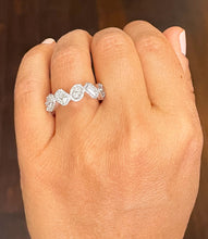 Load image into Gallery viewer, 14k solid white gold Round, Emerald, Princess, Oval Cut Moissanite And Natural diamonds band anniversary Wedding, Anniversary, 2.40ctw