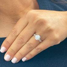 Load image into Gallery viewer, 14k Rose Gold Round Cut Forever One Moissanite and Natural Diamond Engagement Ring And Band Halo 2.00ctw