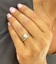 Load image into Gallery viewer, 14k Yellow Gold Round Cut Moissanite and Natural Diamond Engagement Ring Band Bridal Wedding 1.50ct