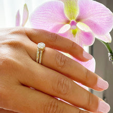 Load image into Gallery viewer, 14k Yellow Gold Round Cut Forever One Moissanite and Natural Diamond Engagement Ring Band Bridal Wedding 1.50ct