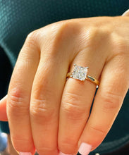 Load image into Gallery viewer, 14K Solid Yellow Gold Princess Cut Natural Diamond Engagement Ring Deco, Bridal, Wedding, Anniversary, Prong Set Solitaire 1.50ctw