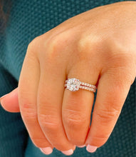 Load image into Gallery viewer, 14K Solid Rose Gold Round Cut Natural Diamond Engagement Ring And Band Bridal Wedding Set 1.80ctw