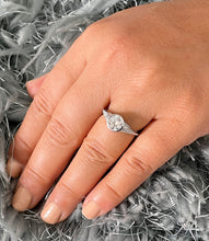 Load image into Gallery viewer, IGI Certified 14K Solid Heavy White Gold Round Cut Diamond Semi Bezel Engagement Ring Wedding 1.04ct