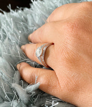 Load image into Gallery viewer, IGI Certified 14K Solid Heavy White Gold Round Cut Diamond Semi Bezel Engagement Ring Wedding 1.04ct