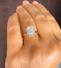 Load image into Gallery viewer, 14k Yellow Gold Cushion Simulated Diamond Engagement Ring, Bridal, Wedding, Anniversary, Prongs, Solitaire Propose 4.00ct