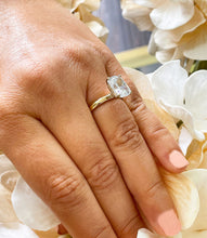 Load image into Gallery viewer, 14K Solid Yellow Gold Rectangular Cushion Cut Moissanite Engagement Ring Deco, Bridal, Wedding, Anniversary, Four prong, Solitaire 4.00ctw