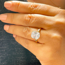 Load image into Gallery viewer, 14K Solid Yellow Gold Rectangular Cushion Cut Moissanite Engagement Ring Deco, Bridal, Wedding, Anniversary, Four prong, Solitaire 4.00ctw