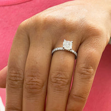 Load image into Gallery viewer, 14K White Gold Cushion Cut and Round Cut Diamond Engagement Ring Halo Bridal Wedding Anniversary Natural Diamonds 1.45ct