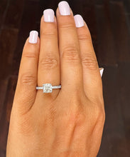 Load image into Gallery viewer, 14k Solid White Gold Cushion and Round Cut Simulated Diamond Engagement Ring Bridal Wedding 1.75ctw