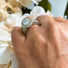 Load image into Gallery viewer, 14K Solid Yellow Gold Oval Cut Forever One Moissanite And Natural Round cut Diamond Engagement Ring Deco, Halo, Bridal 4.00ct