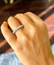 Load image into Gallery viewer, 14K Solid White Gold Round Cut Moissanite And Natural Diamonds Eternity Band three sided 5.50ctw