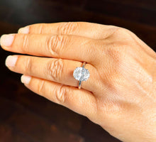 Load image into Gallery viewer, 14K Solid White Gold Oval Cut Moissanite Engagement Ring Solitaire 3.00ct