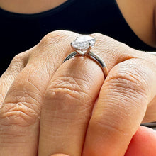 Load image into Gallery viewer, 14K Solid White Gold Oval Cut Forever One Moissanite Engagement Ring Solitaire 3.00ct