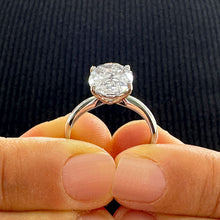 Load image into Gallery viewer, 14K Solid White Gold Oval Cut Forever One Moissanite Engagement Ring Solitaire 3.00ct