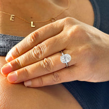 Load image into Gallery viewer, 14K Solid White Gold Oval Cut Moissanite Engagement Ring Solitaire 3.00ct