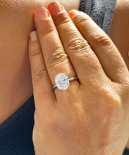 Load image into Gallery viewer, 14K Solid White Gold Oval Cut Forever One Moissanite Engagement Ring Solitaire 3.00ct