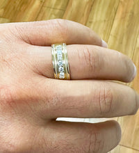 Load image into Gallery viewer, 14K Solid Yellow Gold Round Cut Natural Diamond Men's Band Channel Set 0.50ctw