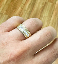 Load image into Gallery viewer, 14K Solid Yellow Gold Round Cut Natural Diamond Men's Band Channel Set 0.50ctw