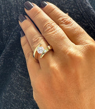 Load image into Gallery viewer, 14k Solid And Heavy Yellow Gold Round Cut Moissanite Engagement Ring Tension Set, Propose, Anniversary, Large, Solitaire 1.25ctw