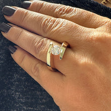 Load image into Gallery viewer, IGI Certified 14k Solid and Heavy Yellow Gold Round Cut Tension Set Diamond Engagement Ring Bridal Wedding Anniversary 1.20ct F-VS2
