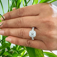 Load image into Gallery viewer, 14k Solid White Gold Cushion And Round Cut Natural Diamond Engagement Ring Bezel Set Style 1.70ctw