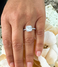 Load image into Gallery viewer, IGI Certified 14K Solid White Gold Cushion And Round Cut Diamond Engagement Ring Bridal Wedding Halo Propose 2.00ctw F-VS2