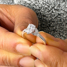 Load image into Gallery viewer, IGI Certified 14k Solid White Gold Pear and Round Cut Diamond Engagement Ring And Band 1.70ct F-VS2