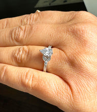 Load image into Gallery viewer, IGI Certified 14k Solid White Gold Pear and Round Cut Diamond Engagement Ring And Band 1.70ct F-VS2