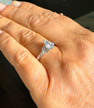 Load image into Gallery viewer, IGI Certified 14k Solid White Gold Pear and Round Cut Diamond Engagement Ring And Band 1.70ct F-VS2