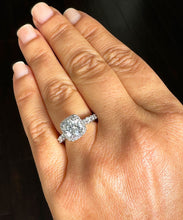 Load image into Gallery viewer, IGI Certified 14K Solid White Gold Round Cut Diamond Engagement Ring Eternity Style Halo Prong 3.00ctw