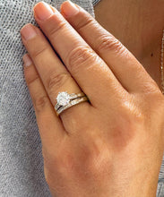 Load image into Gallery viewer, 14k Yellow Gold Round Cut Forever One Moissanite and Round Cut Natural Diamond Engagement Ring And Band Bridal Set 1.90ctw