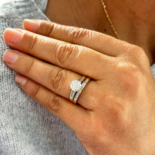Load image into Gallery viewer, 14k Yellow Gold Round Cut Forever One Moissanite and Round Cut Natural Diamond Engagement Ring And Band Bridal Set 1.90ctw