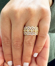 Load image into Gallery viewer, HUGE Eternity Band 12.50mm Ring Anniversary Wedding Engagement Ring Yellow Gold Plated Solid Sterling Silver .925 and 3.0ctw Diamonds