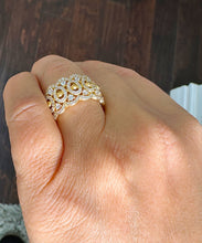 Load image into Gallery viewer, HUGE Eternity Band 12.50mm Ring Anniversary Wedding Engagement Ring Yellow Gold Plated Solid Sterling Silver .925 and 3.0ctw Diamonds