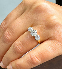Load image into Gallery viewer, IGI Certified 14K Solid Yellow Gold Round Cut Diamond Engagement Ring Prong Three Stone Style Prong Set 2.00ct F-VS2