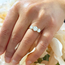 Load image into Gallery viewer, 14k Solid Yellow Gold Round Cut Forever One Moissanite Engagement Ring, Bridal, Wedding Deco Three Stone Style Prong Set 2.00ctw